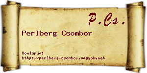 Perlberg Csombor névjegykártya